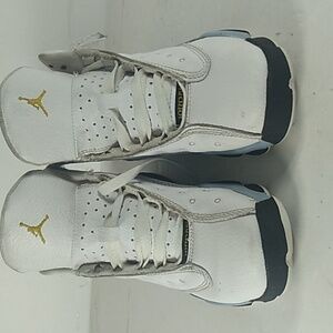 Nike Air Jordan 13 Retro Blue and White Size 1.5y Unisex Sneakers.